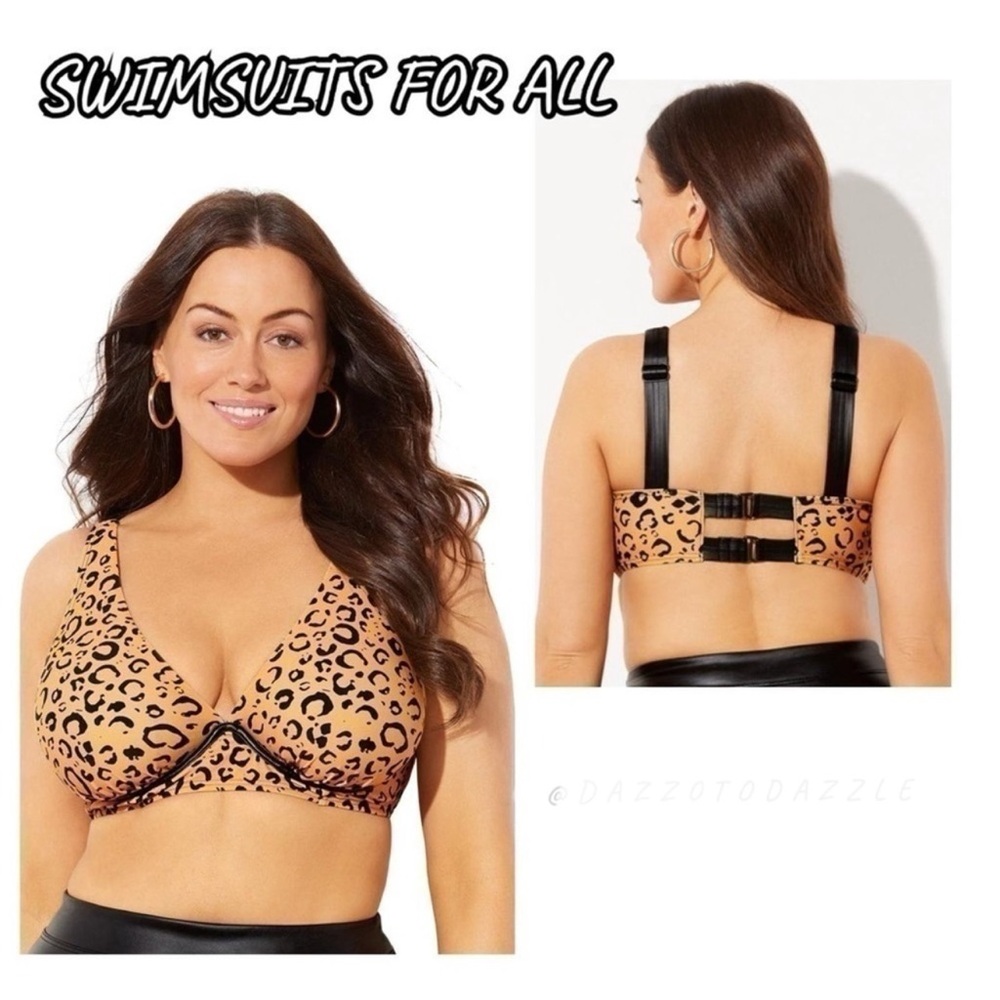 SWIMSUITS FOR ALL x GabiFresh Plunge Underwire
Bikini Leopard Print | 14 D/DD
